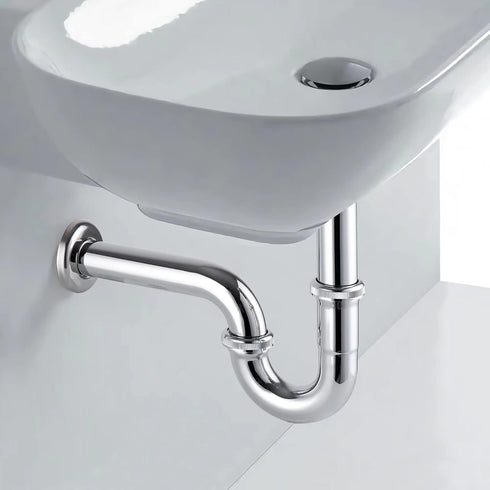 Brass 1-1/4" P-trap Pipe, Adjustable Height Sink Waste Drain Kit, Chrome