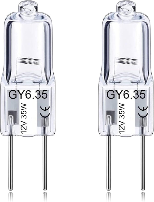 GY6.35 Light Bulbs, 12V 35W Crystal Clear Halogen Bulb 2 Pin, T4