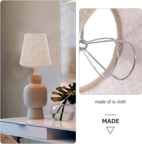 3.5X5.5X5 Inches Cabilock Fabric Drum Lamp Shade with Clip on for Table and Floor Lamps Replacement Lamp Cover Linen