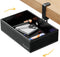 PU Leather Under Desk Drawer - 360° Rotating Clamp Organizer for Desk, Remote Control, and Pencil Storage
