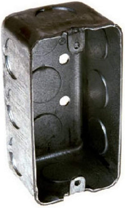 Hubbell-Raco 8663 1-7/8-Inch Deep Handy Box, 3/4-Inch End Knockouts, 4-Inch by 2-Inch