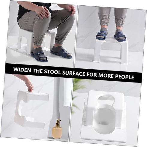 Non-Slip Bathroom Stool for Kids and Adults - Sturdy Toilet Step Stool