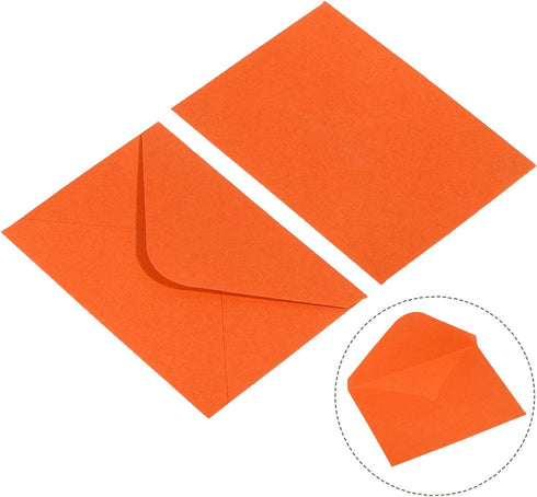 YOKIVE 100pcs Gift Card Envelopes, 10x7cm Mini Envelopes for Thank You Cards, Graduation, Birthday, Orange