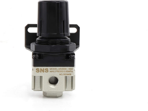 SNS Air Compressor Pressure Regulator AR2000-N02, Adjustable 0-150 PSI with Bracket and Gauge, Female Thread 1/4 NPT