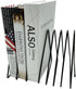 Book Organizer Magazine Holder, Desktop File Sorter, Bookshelf Bookends, Telescopic Bookend 7 Section (Black)