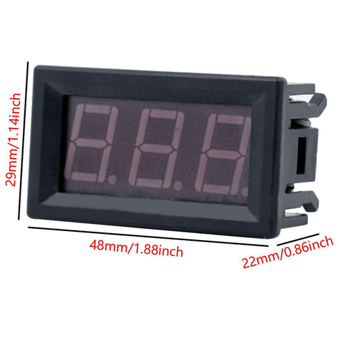 2-Pack Two Wires Mini LED Digital Voltmeter Voltage Meter DC 4.5V to 30V Voltage Panel Meter for 6V 12V Electromobile Motorcycle Car Red