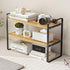 Hbluefat Desktop Organizer Shelf, 2-Tier Wood Office Desk Storage Rack, Small Computer Desk Bookshelf, Aesthetic