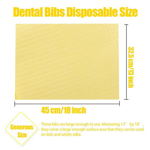 60 13"x18", 3 Pcs Dental Bibs Disposable for Patient, Ply Waterproof Piercing Tattoo Paper Napkin Tissue Bib for Dental