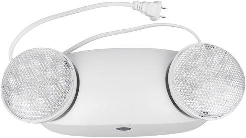 Emergency Light LED Emergency Lighting Fixtures with 2 Heads, Commercial Emergency Light 1800mAh Battery US Plug, 2 Adjustable LED Lamp Heads Entry Exit Emergency Light