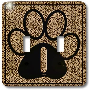 3dRose lsp_25942_2 Letter I Standard Cheetah Print Cat Paw Double Toggle Switch