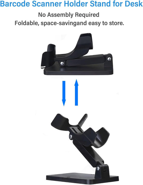 ORTREE Use,Black,Pack 1 Universal Plastic Scanner Holder,Adjustable Barcode Scanner Stand for Office and Retail Desk