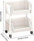 Generic 2/3/4 Tier Rolling Utility Cart Organizer, Rolling Book-Cart, Mobile Storage Shelf With Lockable Caster Wheels