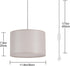 2 Pack 15Ft Plug in Pendant Light, Hanging Light with Clear Cord, On/Off Switch, Beige Yellow Fabric Lamp Shade