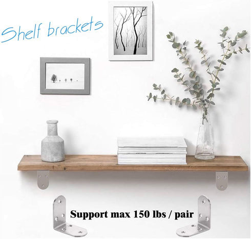 6Pcs 65x65x38mm 90 Heavy Duty L Bracket Corner Braces Stainless Steel Degree Joints Right Angle Brackets, Metal Corner