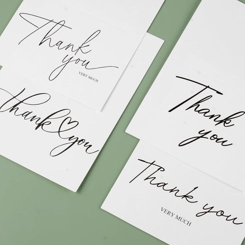 AZUREAL 52-Pack, 3.5x5 Inches Set Thank You Cards with Envelopes Minimalist Design Thank You Notes with Envelopes