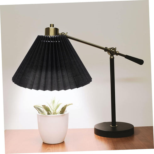 Housoutil Lamp Shade Protector Lamp Black Table Decor Cover Pleated Table s Shades Chandelier Wall Fabric Pleated Light