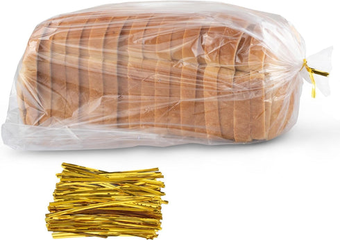 Bread Bags with Ties, Reusable,60 Clear Bags and 60 Ties, Bread Bags