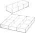 Peohud 2 Pack Acrylic Drawer Organizer Tray, 6/3 Section Clear Makeup Tray for Drawer, Office Desk Supplies