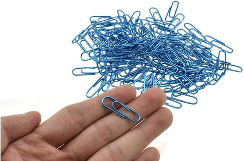 HAHIYO Paper Clips Large 1.3 inches (33mm) Length, Blue Vinyl Coated Paperclips for Organizing Home Office