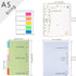 Rancco A5 Planner Inserts To Do List, 90 Pages Colorful 6-Ring Loose-leaf Refills with Binder Divider, Zipper Pouch,
