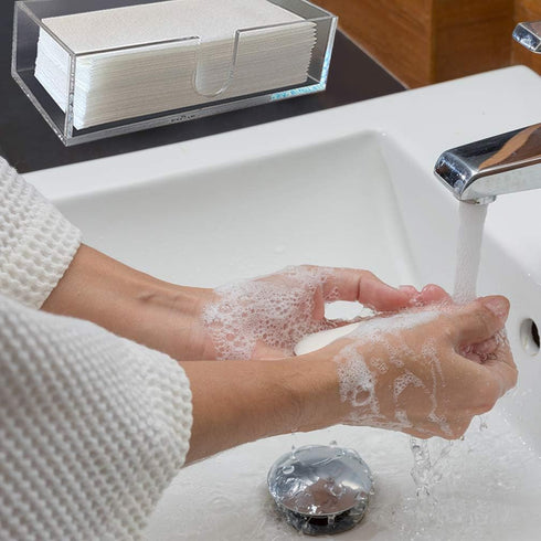 (5mm) (9.87W 4.75D 2.75H) Countertop Sicily Acrylic Napkin Holder Multifold Paper Towel Dispenser x x Hand Towel Holder