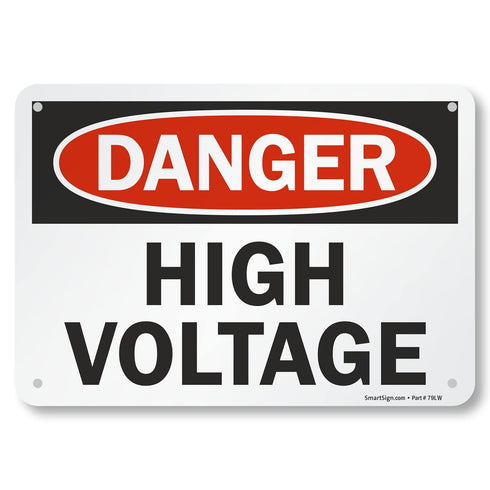 SmartSign “Danger - High Voltage” Aluminum Sign | 7" x 10"