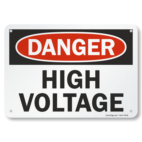 SmartSign “Danger - High Voltage” Aluminum Sign | 7" x 10"