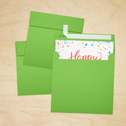 LUXPaper Square Invitation Envelopes | 80lb. Text | Limelight Green | 6" x 6" | 250 Qty