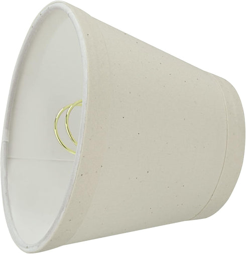 Aspen Creative 32067-6A, 3" 5" 4" Set 6 Hardback Empire Clip-On Chandelier Lamp Shade, Off-White, Top x Bottom x Slant