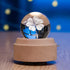Light-3D FSIGOM Projection LED Crystal Ball Music Box Luminous Rotating Musical Box-Wood Base Best Gift for Mother's