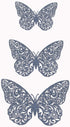 12PCS 3D Efavormart Navy Blue Butterfly Wall Decals - Sparkling Glitter & Diamond Mural Stickers - DIY Removable Art