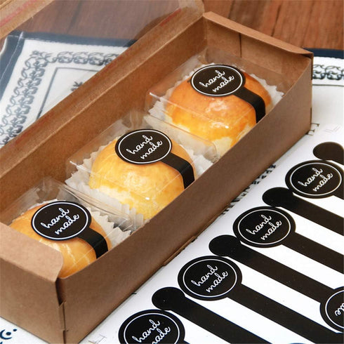 Beyonday 200pcs Handmade Lollipop Baking Stickers for Cake Box/Tins/Jars/Coffee Cups, Self-Adhesive Tamper Evident