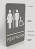 Headline Sign 5222 ADA Wheelchair Accessible Restroom Sign, 6 x 9 Inches, Light Gray/White, Made in USA
