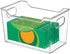 Closet, 4 Pack mDesign Deep Plastic Office Storage Bins with Handles for Organization in Filing Cabinet, or Desk