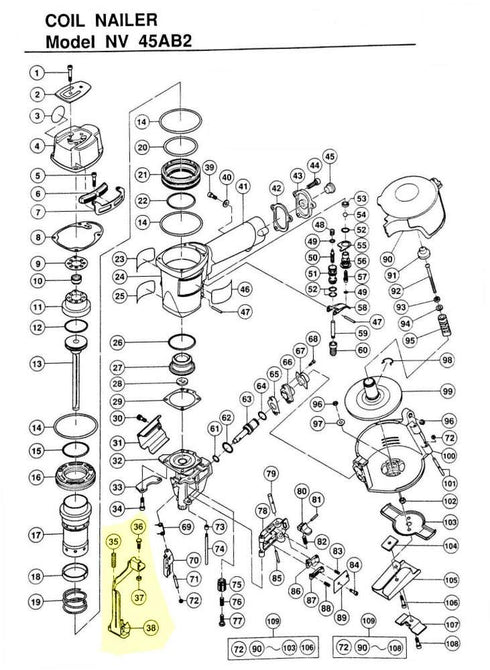 Pushing Lever Kit 883-888 Contact Arm Spring for Aftermarket Hitachi NV45AB2 Coil Roofing Nailer