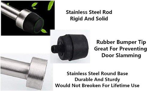 Door Stopper (2 Pack), No Drilling 4 Inch Heavy Duty Rubber Doorstop with Adhesive Tape for Wall Protection