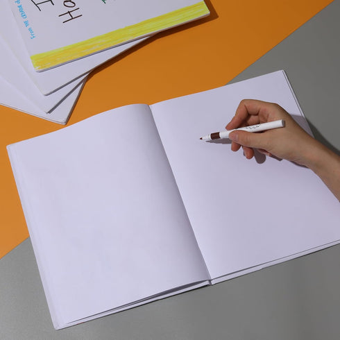 White Hardcover Blank Books for Kids, 8.5x11 Unlined Journals, 12 Pack, 18 Sheets/36 Pages Sketch Books for Students