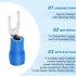 200 Pcs Insulated Fork Spade U-Type Wire Connectors, 16-14 AWG M4 Electrical Crimp Terminals