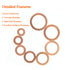 Copper Washers - 150PCS Assortment Kit with 8 Sizes Copper Metric Sealing Flat Washers