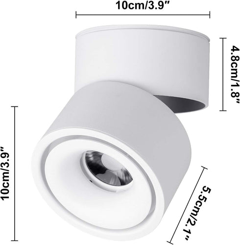 Vrnzau 360Adjustable 6000K 3000K 3000KWarm LED Ceiling Spotlight - Wall Light Ceiling Downlight COB Lighting LED Wall