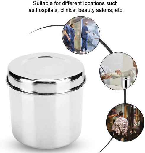 304 10cm Medical Ointment Jar, Stainless Steel Jar with Lid for Cotton Balls Gauze and Dressings, Diameter Cotton