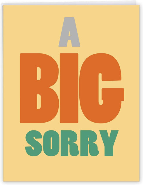 NobleWorks Jumbo Sorry Greeting Card (1 Pack) 8.5 x 11 Inch with Envelope, A Big Sorry from Little Me J2087SRG