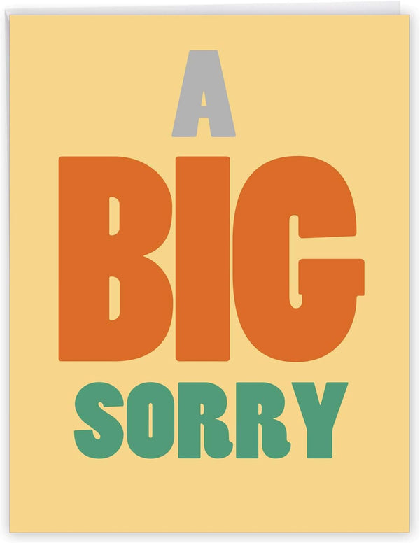 NobleWorks Jumbo Sorry Greeting Card (1 Pack) 8.5 x 11 Inch with Envelope, A Big Sorry from Little Me J2087SRG