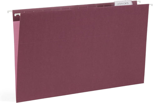 Blue Summit Hanging File Folders for Organization, Legal Size, Assorted Jewel Tones, 25 Pack