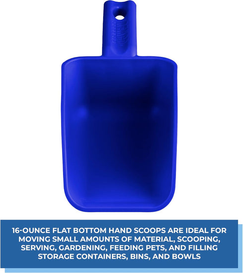 Vikan Remco 63003 Color-Coded Plastic Hand Scoop - 16 oz, BPA-Free Food-Safe Kitchen Utensils, Blue