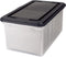 Office Depot Stackable File Tote Box, Black/Clear, Letter Size, 14 1/4in. x 23 3/8in. x 10 7/8in.