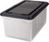 Office Depot Stackable File Tote Box, Black/Clear, Letter Size, 14 1/4in. x 23 3/8in. x 10 7/8in.