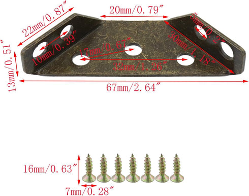 12pcs Universal Furniture Corner Connectors Metal Furniture Angle Fasten Connector Triangle Shelf Brackets Braces