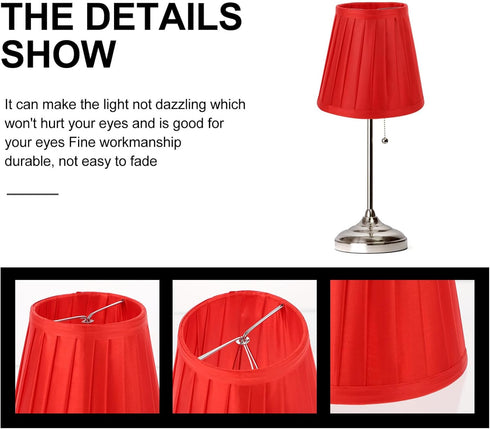 Elegant Large Red Fabric Lampshade for Table and Floor Lamps