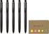 Signo RT1 Retractable Gel Ink Pen, Micro Point 0.38mm, Rubber Grip, Black Ink, 5-Pack with Sticky Notes